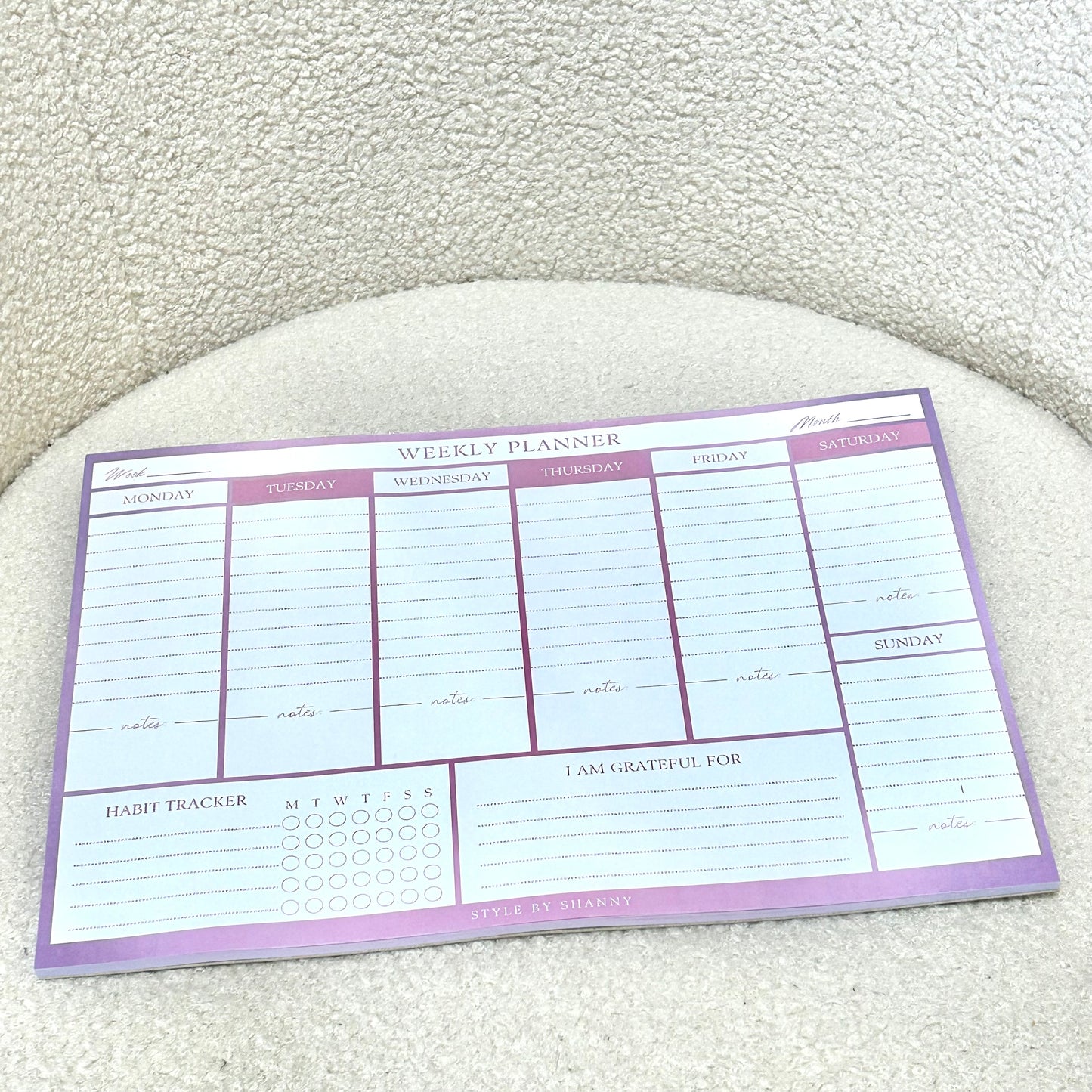 Desktop Weekly Planner - Style By Shanny