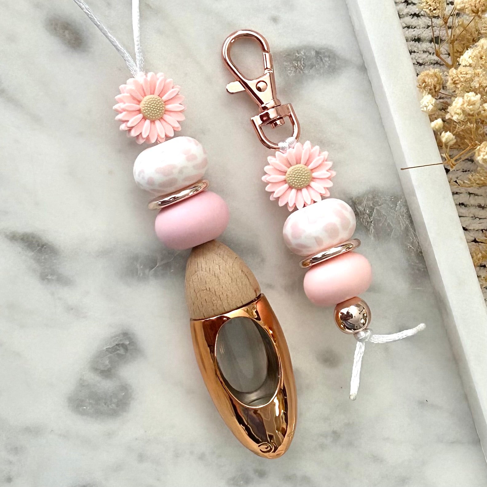 Pink Daisy Car Diffuser & Key Chain Set - Style By Shanny