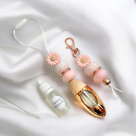 Pink Daisy Car Diffuser & Key Chain Set - Style By Shanny