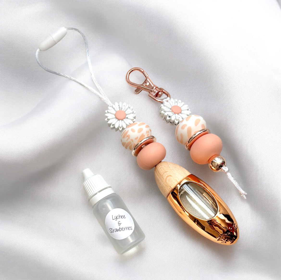 Peach Daisy Car Diffuser & Keychain Set - Style By Shanny