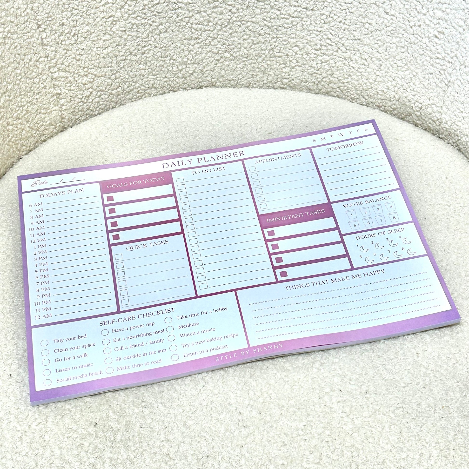 Desktop Daily Planner - Style By Shanny