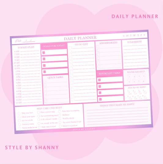 Desktop Daily Planner - Style By Shanny