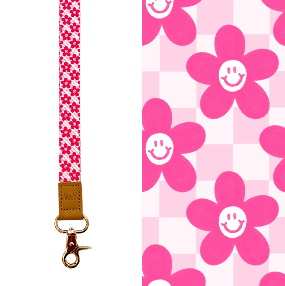 Retro Smiley Flower Fabric Lanyard - Style By Shanny